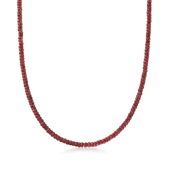 Ross-Simons 100.00 ct. t.w. Ruby Bead Necklace With 14kt Yellow Gold Magnetic Clasp, Women's, Adult