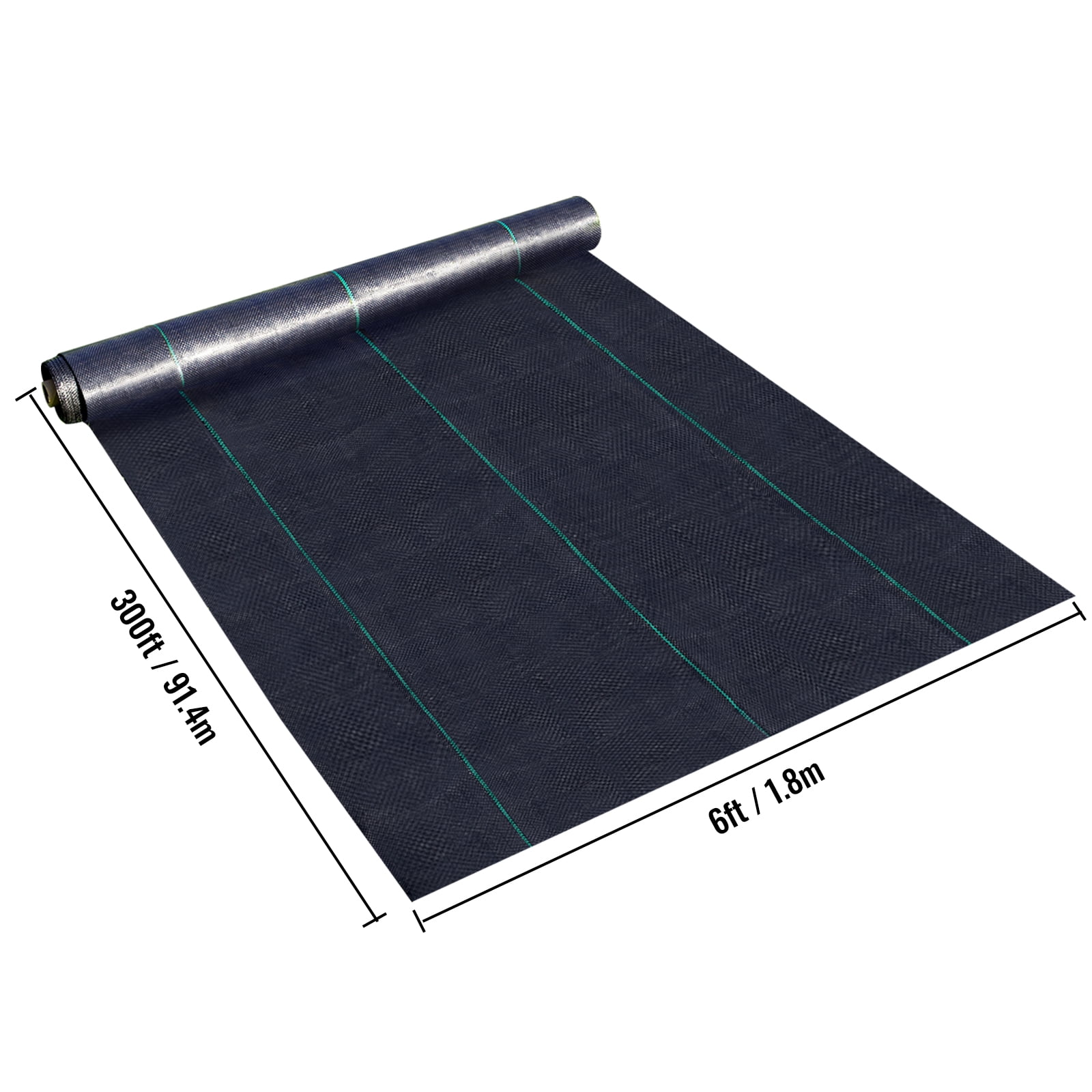 BENTISM 20 YEAR 6x300 ft Heavy Duty PP Woven Weed Barrier Landscape Ground Cover 2.4Oz