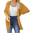 thumbnail image 1 of Long Cable Knitted Sweater Solid Color Cardigan Pockets Round Neck Outwear Fashion Loose Knitwear Open Front Warm Pullover Autumn Women Coat, 1 of 4