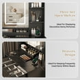 thumbnail image 6 of Kreppo Makeup Station with Electrical Outlets,Dressing Tables with Customizable Vanity Mirror, Drawers and Comfort Stool, Black, 6 of 6