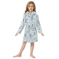 thumbnail image 6 of FORMRS Niños Bathrobe Unisex Hooded Robe Soft Plush Pajamas Sleepwear, Size 2-3T, Blue Octopus Pattern, 6 of 7