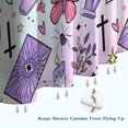 thumbnail image 6 of Purple Gothic Cat Crystal Pattern Shower Curtain 36"x72" ,Bathroom Decorative Shower Curtains Set with 12 Hooks,Modern Waterproof Washable Shower Curtain, 6 of 6