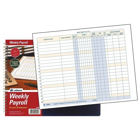 New TOPS Payroll Record Book 8 1/2" x 11" Blue (AFR50)