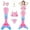 Series 2(Pink), variant on 5Pcs Mermaid Tails for Swimming Girls Mermaid Swimsuit-Kids Mermaid Tail Princess Bikini Bathing Suit-120cm