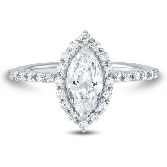 Bow Jewel 1.8 Ct Brilliant Round Cut Solitaire Diamond Ring - 14K White Gold Plated Hidden Halo Engagement Ring - Eternity Criss-Cross Design