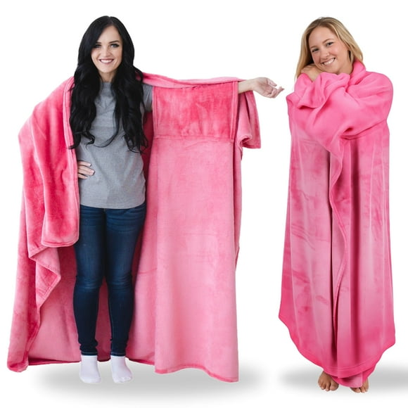 Manta portátil Super Blanky para mujer, color rosa intenso