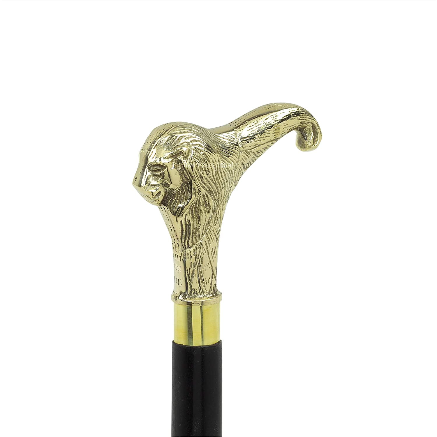 Black Designer Wooden Brass Handle Walking Stick Cane Vintage Gift Cane for Men 