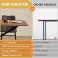 thumbnail image 3 of 55.1" Rectangle Dining Table for 2 4 Person, Small Mid Century Modern Kitchen Table with Metal Cross Legs for Restaurant, Apartment, Brown Dining Room Table for Meeting Study Room (Only Table), 3 of 8