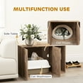 thumbnail image 3 of PawHut Cat Litter Box Enclosure, Hidden Litter Box Furniture with Scratching Board, Cat Washroom End Side Table, 31.5" x 19" x 20", Walnut Brown, 3 of 9