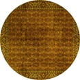 thumbnail image 1 of Ahgly Company Machine Washable Indoor Round Persian Yellow Traditional Area Rugs, 8' Round, 1 of 4