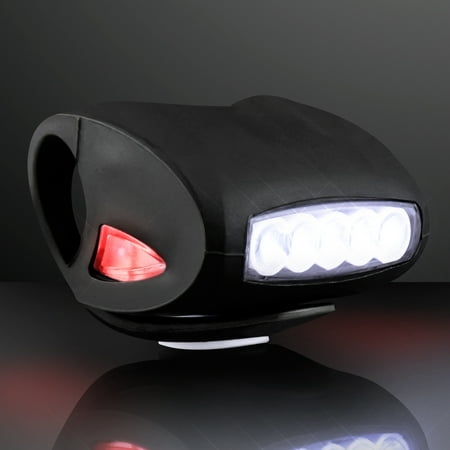 FlashingBlinkyLights Black Bicycle Headlight for Night Rides with White