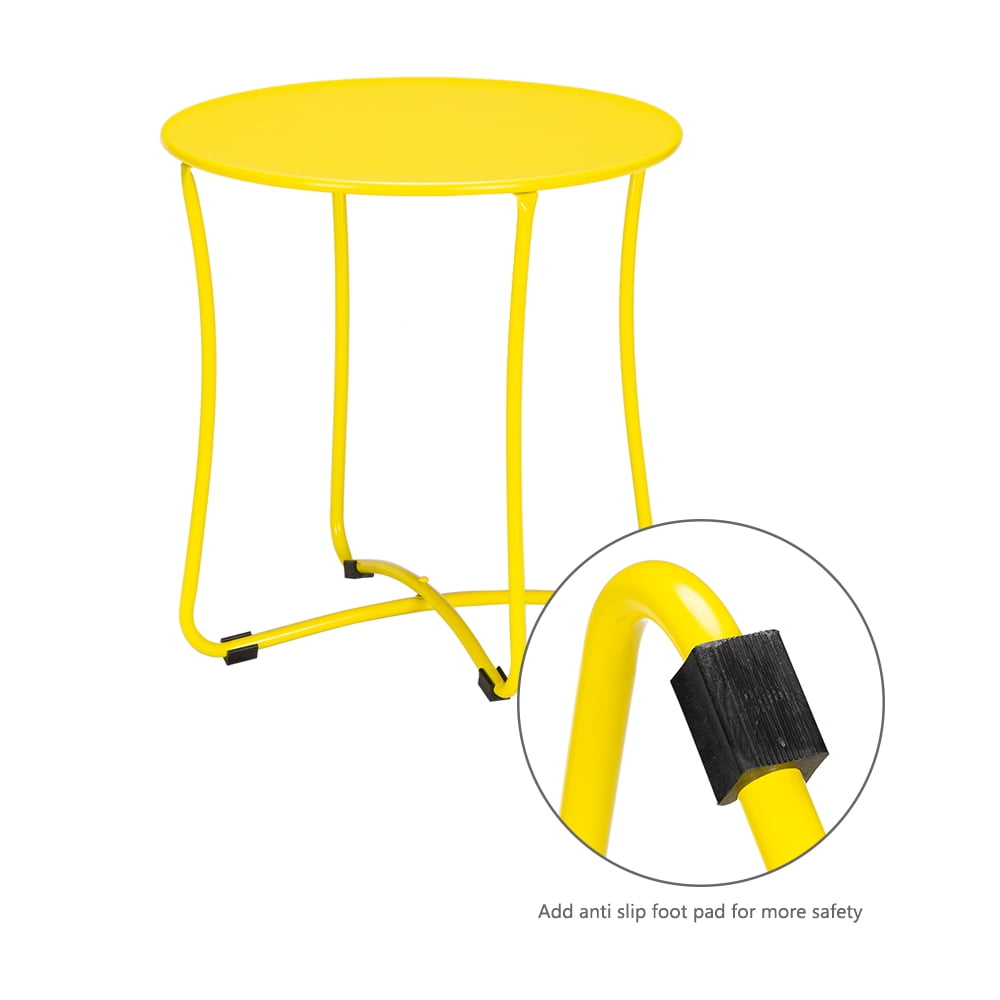 Kepooman Coffee Table, Round Metal Accent Table, Sofa Table, Rust-proof and Waterproof Accent Coffee Table, Outdoor and Indoor Snack Table, Golden Kepooman Coffee Table, Round Metal Accent Table, Sofa Table, Rust-proof and Waterproof Accent Coffee Table, Outdoor and Indoor Snack Table, Golden