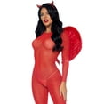 thumbnail image 4 of Leg Avenue Women's Sheer Rhinestone Catsuit DIY Costume Piece, Red, M, 4 of 5
