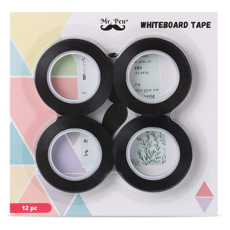 Mr. Pen- Whiteboard Tape, 12 Pack, Black, Thin Tape New Zealand
