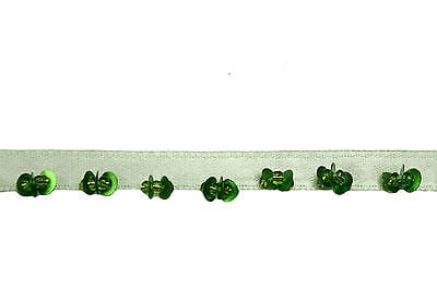 Lily 3/8" Beaded Ribbon Trim with Glass Beads Sequins Blue Green Black by yd