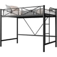 thumbnail image 6 of Metal Loft Bed Twin Size, Industrial Loftbeds Heavy Duty Bed with Safety Guard Rails and Space-Saving Design, Steel Bed for School, Bedroom, Black, 6 of 6
