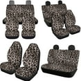 thumbnail image 3 of Uorisanigo Leopard Print 10 Pcs Auto Accessories Set with Comfortable Cars Seat Covers and Car Steering Wheel Cover Cars Seat Belt Pad Cover Auto Water Cup Pad Chapstick Holder for Car SUV, 3 of 7
