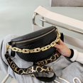 thumbnail image 3 of Thick Chain Women's Fanny Pack Plaid leather Waist Bag Shoulder Crossbody Chest Bags Luxury Designer Handbags Female Belt Bag, 3 of 10