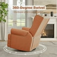 thumbnail image 4 of Royalcraft Swivel Recliner Chair with Lumbar Pillow and Footrest, Orange, 4 of 8