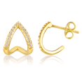 thumbnail image 3 of Sterling Silver 18K Gold Plated Triangle Wrap Earrings, 3 of 7