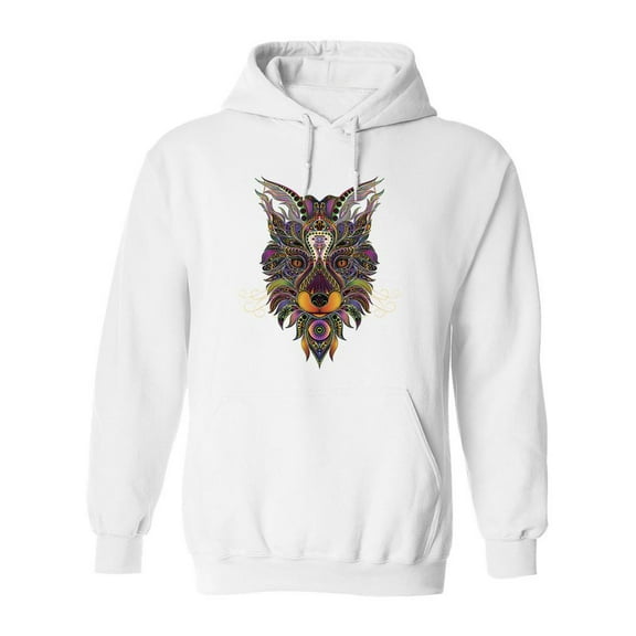 Fox In Patterns Hoodie Men -Image by Shutterstock, Male Large