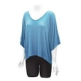 thumbnail image 5 of Made by Johnny Womens V-Neck Square Sleeves Oversized Loose Fit Top XXL DENIM, 5 of 6