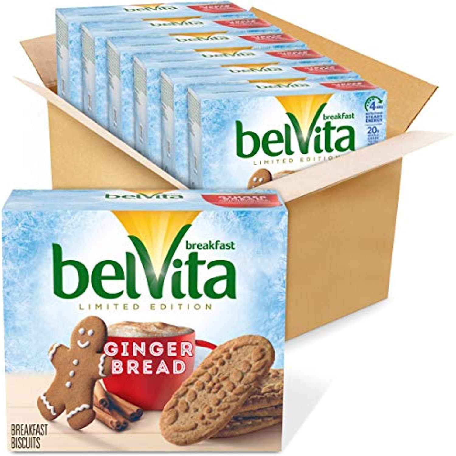 belVita Gingerbread Breakfast Biscuits, 6 Boxes of 5 Packs (4 Biscuits