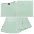 thumbnail image 5 of Men Short Sleeve Scrub Set V Neck Top with Chest Pocket and Straight Leg Pants Two Piece Uniform Suit Mint Green 2XL, 5 of 6