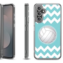 Shockproof Protective Phone Case Cover for Samsung Galaxy S25 FE, by OneToughShield - Chevron/Volleyball