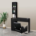 thumbnail image 2 of OmySalon Barber Station Wall Mount Salon Hair Styling Beauty Spa Equipment with 2 Drawers, 1 Storage Cabinet, 3 Open Shelves (Black), 2 of 6