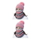 thumbnail image 2 of Guardurnaity Gorros de punto de invierno, gorros para mujer, gorro grueso y cálido, gorro de punto con letras para mujer, gorros, gorros, conjuntos Rosado 2piezas, 2 of 6