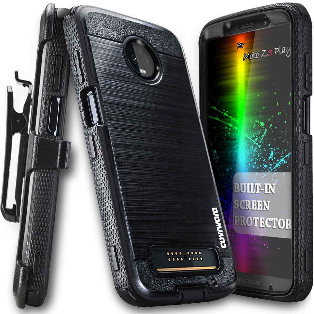 Moto Z3 Play Case, COVRWARE [ Iron Tank Series ] with Built-in [Screen