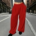 thumbnail image 5 of Byworldtasic Women's Plus Size Wide Leg Pants Elastic High Waisted Baggy Street Y2K Pants with Pockets, 5 of 6