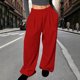 thumbnail image 5 of Pincandy Women's Fashion Casual Solid Color Ruched Elastic Waist Pants - Loose Fit for Outdoor Activities, 5 of 6