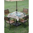 thumbnail image 5 of Square Outdoor Tablecloth with Umbrella Hole Blue Tulip Outside Table Cloth Waterproof Patio Table Cover Country Spring Butterfly Floral Wooden Grain Zipper Tablecloths for Picnic Camping 60x60 Inch, 5 of 8