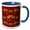 Blue/White, variant on 3drose, Valentine Cartoon Cat Pattern with Grain Texture, 11oz Mug