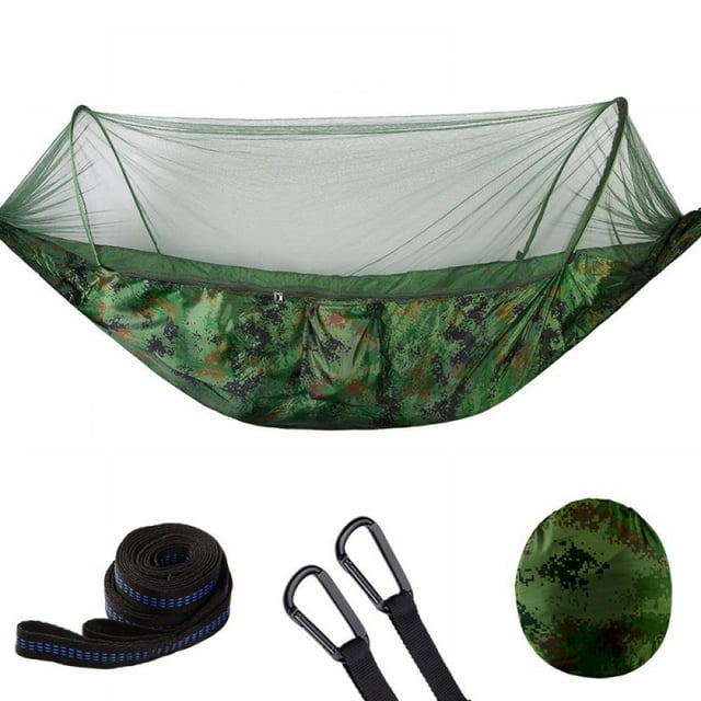 Automatic Hammock with Detacheable Mosquito Net for Outdoor Camping Anti-Mosquito Tree-Shaped Swing Hammock Practical and Durable Leisure Mesh Hammock Easy to Store