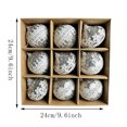 thumbnail image 2 of QISIWOLE 9 Piece Assorted Christmas Bauble Box Set, Silver & White Special Shape Ornaments, 3.15 x 3.15 in Plastic Baubles, for Christmas Tree and Holiday Decor, 2 of 5