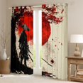 thumbnail image 2 of Castle Fairy Japanese Samurai Black Out Curtains for Kids Teens Adults,Black Red Maple Leaves Curtains Pack of 2 (42x63 Each),Exotic Style Bedroom Curtains,Luxury Bedroom Decor, 2 of 6