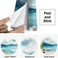 thumbnail image 4 of Peel and Stick Wallpaper Waterproof Ocean watercolor hand painting Wall Mural Decor Self Adhesive and Removable 69in x 98in, 4 of 8