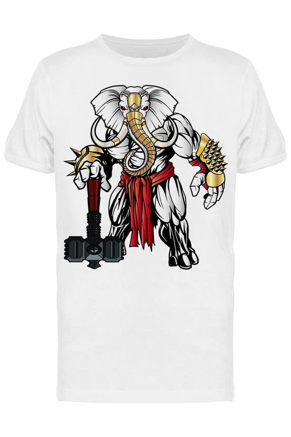 White Elephant Warrior, Hammer T-Shirt Men -Image by Shutterstock, Male Large