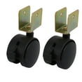 thumbnail image 5 of 2pcs 1.8-inch Dia Wheel 22mm U Bracket Swivel Brake Caster Black for, 5 of 5