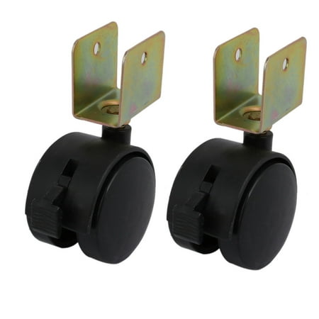 2pcs 1 8 Diametre 22mm Support En U Roue Frein Pivotant Noir Roulette Pour Lit Bebe Walmart Canada