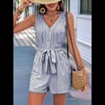 thumbnail image 4 of Mono Corto para Mujer, Informal, con Bolsillos en V, Cuello , Sin Mangas, Azul Marino, Talla XL, 4 of 10