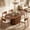 Walnut, variant on 55.11"-70.86" Extendable Oval Dining Table With Striped Legs, For Dining Room, Kitchen, Living Room,Walnut