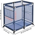thumbnail image 6 of Large Mesh Pool Storage Bin Netting Organizer 36" L x24 W x 35" H Rolling Storage Cart with Extended Sturdy Connector & Metal Frame Organizer for Float Goggles Container, Backyard Garage, Blue, 6 of 18