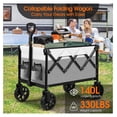 thumbnail image 3 of Collapsible Folding Wagon,Large Utility Wagon Cart Foldable,Folding Wagon Cart with All Wheels,Heavy Duty Garden Cart,Portable Wagon for Shopping Grocery Camping Sports Fishing (Gray/White), 3 of 7