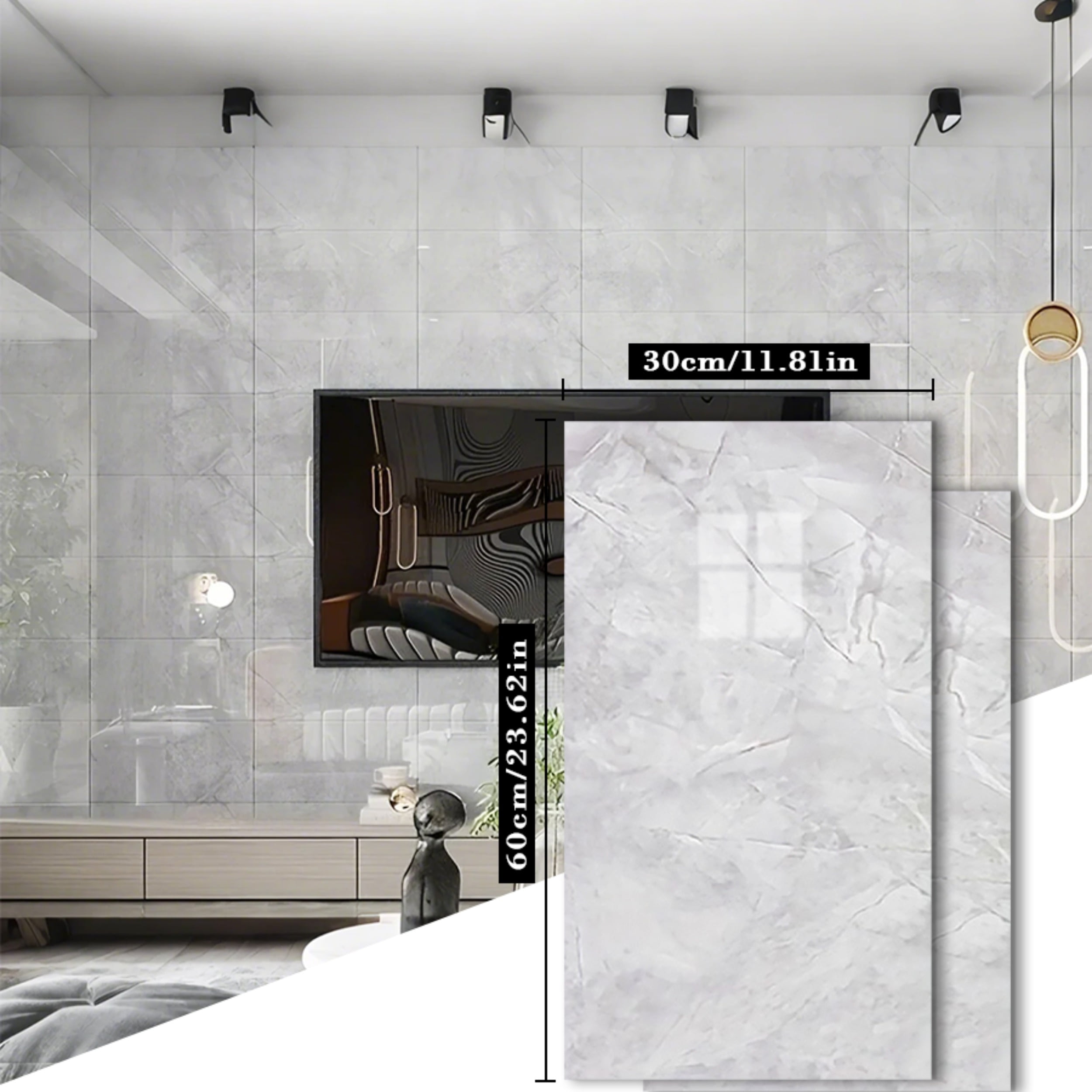 Peel and Stick Wall Panels, Marble PVC Waterproof Backsplash Tiles for Kitchen, Bathroom, Peel and Stick Tile