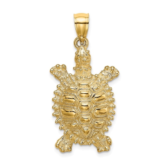 FB Jewels 14K Yellow Gold Land Turtle 2D Pendant