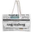 thumbnail image 1 of White PU Leather Shoulder Pouch Woman Newspaper Design Crossbody Bag Fashion Printing Chain Bag Lady Outdoor Storage Bag, 1 of 4